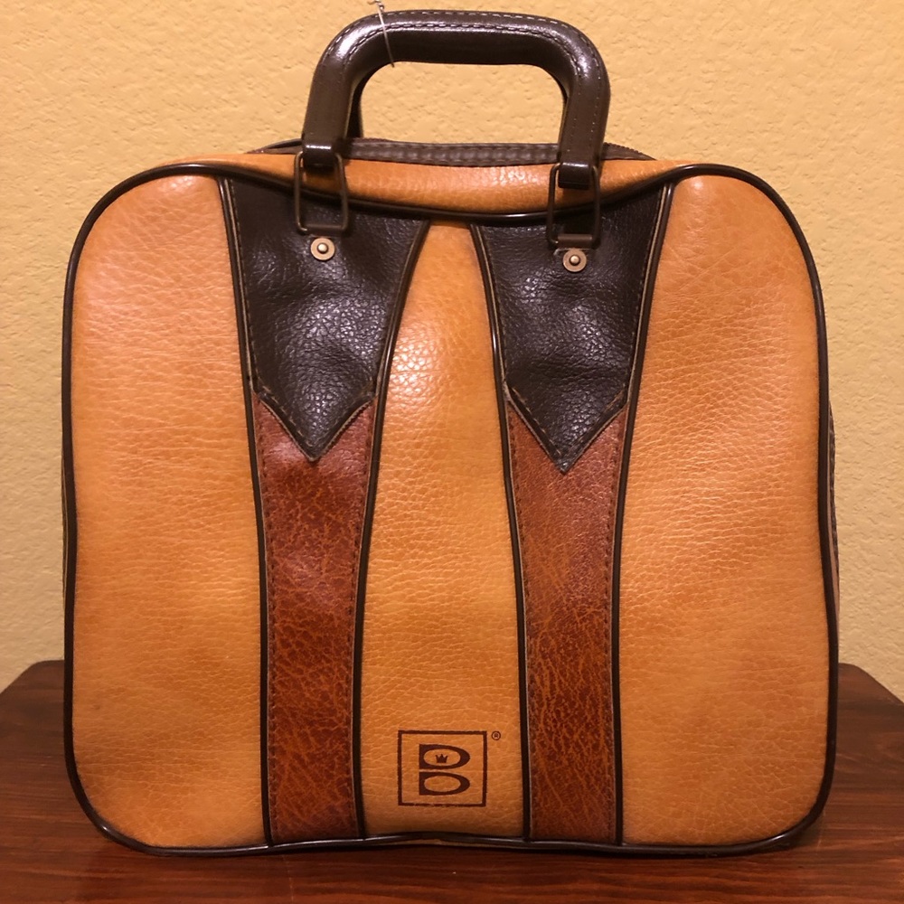 Vintage 1980’s Brunswick Bowling Bag Brown and Tan